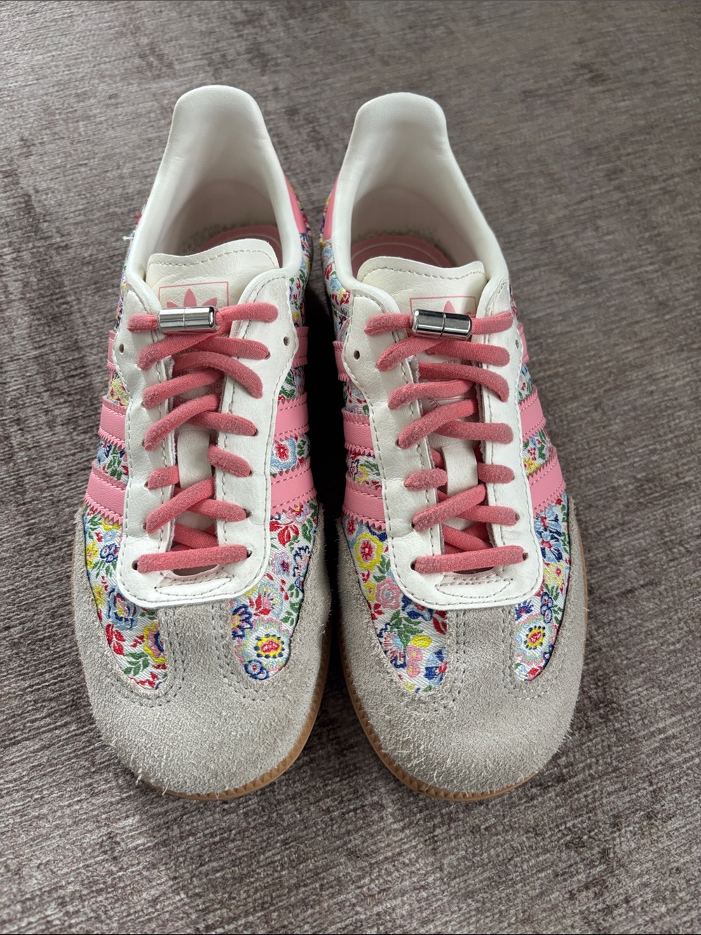 adidas x Liberty of London Kids Pink Floral Lace-Up Sneakers